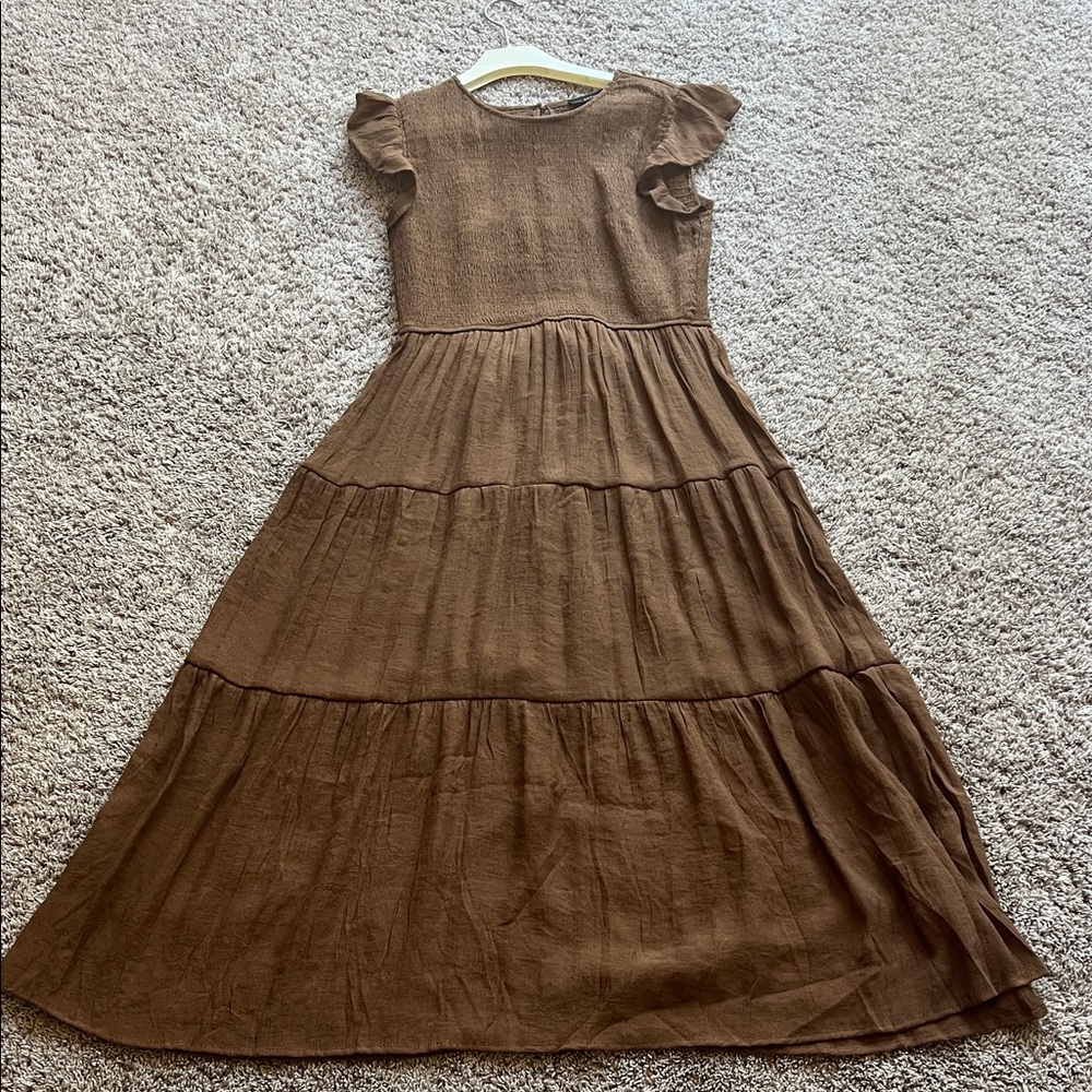 Blu Pepper Chocolate Tiered Dress